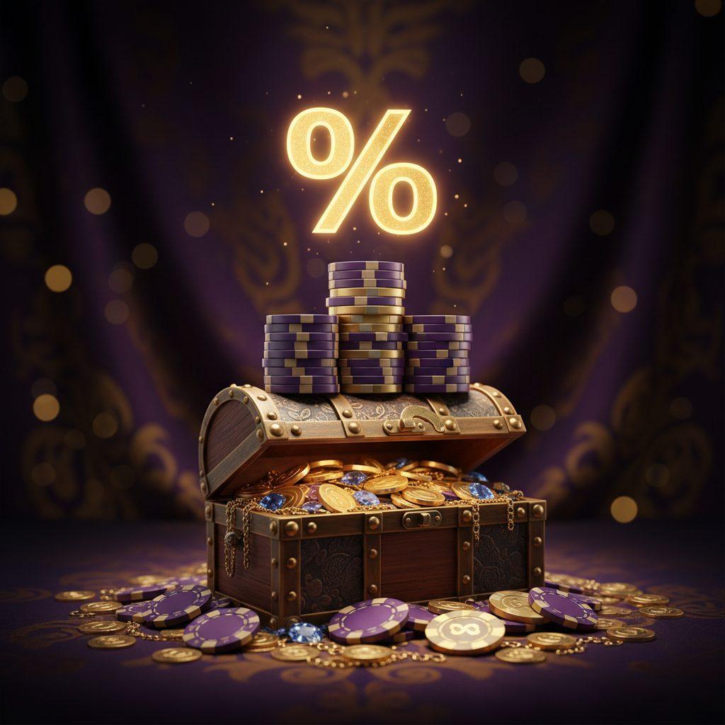 Casino Bonus ohne Oasis – Konzept mit Goldmünzen und Prozentzeichen